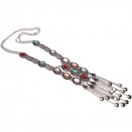 Charm  Long Rhinestone Inlaid Tassel Necklaces