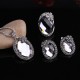 Luxury Grey Crystal Ear Studs, Pendent Necklace, 17mm Ring