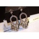 Luxury Cubic Zirconia Water Drop  Chandelier Earrings (Oxidised Colour)