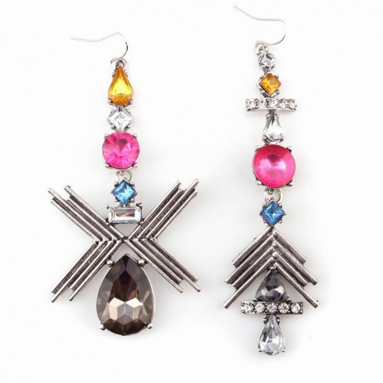 Funky Multicolored Crystal Earrings