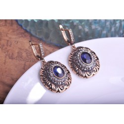 Vintage Style Blue Turkish Earrings