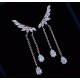 Cubic Zirconia Angel Wing Tassel Drop Earrings
