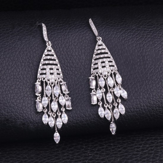 Luxury Cubic Zirconia Dangling Earrings