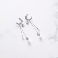 Luxury Rhinestone Half Moon Earrings