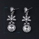 Charm Floral Dangle Earrings (Silver Color)