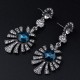 Baroque Style Silver And Blue Chandelier Earrings
