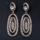 Large Oval Crystal Dangle Earrings (Gold Color)