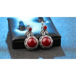 Red Resin Vintage Earrings