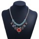 colorful Resin And Rhinestone Dangle Necklace (Silver)