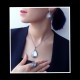 Luxury Opal Stone Pendant Necklace, Earrings, Ring