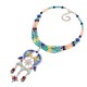 Colorful Enamel Ethnic Jewelry Set (Blue)