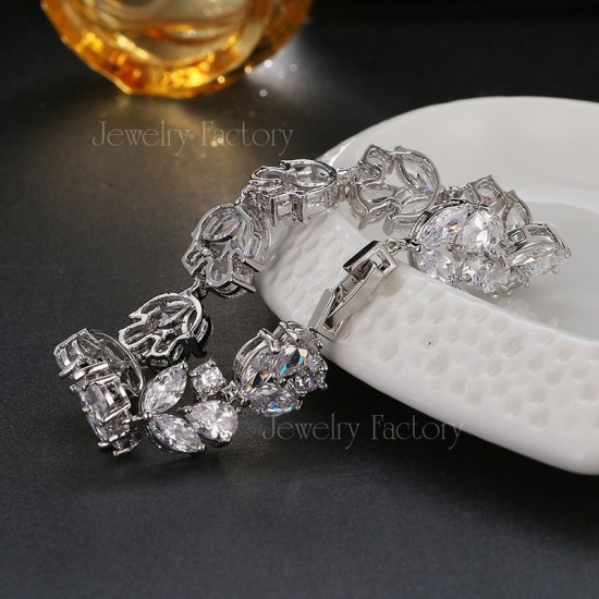 Luxury AAA Cubic Zirconia Bracelet (Silver)