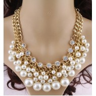 Occident Style Crystal Imitation Pearl Necklace