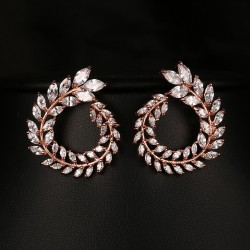 ZIRCON MARQUISE EARRINGS (ROSE GOLD PLATED)