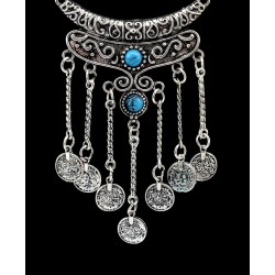 Long Chain Vintage Necklace (Blue Color)
