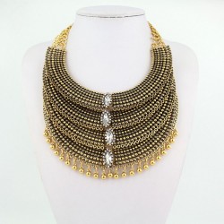 Vintage Trendy 4-Layer Crystal Necklace