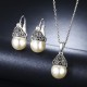 Antique Silver Imitation Pearl Jewelry Set
