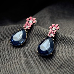 Elegant Water-Drop Crystal-Resin Earrings
