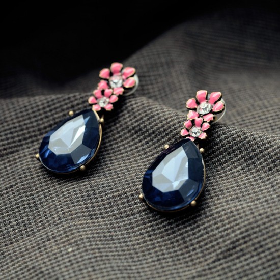 Elegant Water-Drop Crystal-Resin Earrings
