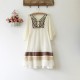 Women's Top - Summer Style Cotton Embroidered (Cream Colour)