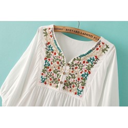 Summer Style Cotton Embroidered Top (White Colour)