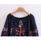 Ethnic Style Floral Embroidered Summer Blouse