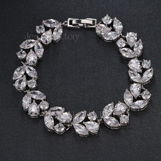 Luxury AAA Cubic Zirconia Bracelet (Silver)